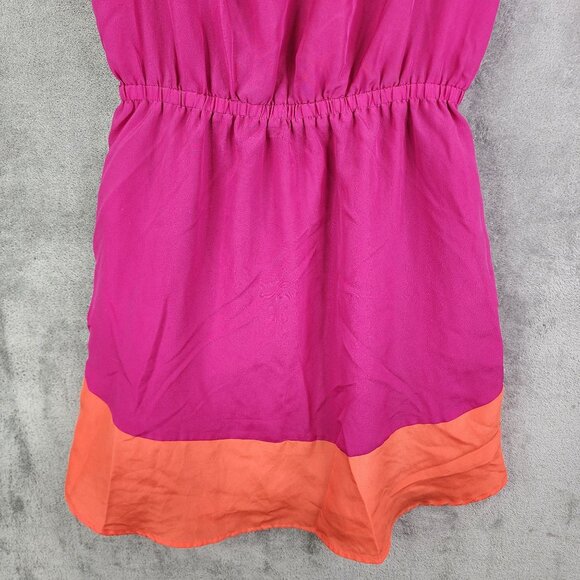 Womens Merona Sleeveless Colorblock Dress Pink & Orange Polyester Size M - Picture 3 of 11